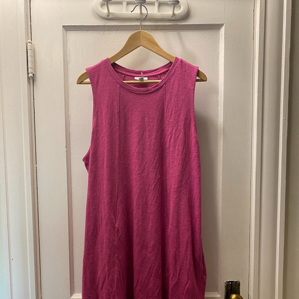 J.Jill Magenta Pink Cotton Sleveless Tank Dress in Modal Blend Size XL